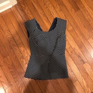 Very cute back cut out polka dot top